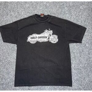 Y2K 2006 Harley-Davidson Big Moose Portland Maine Black T-Shirt Size L